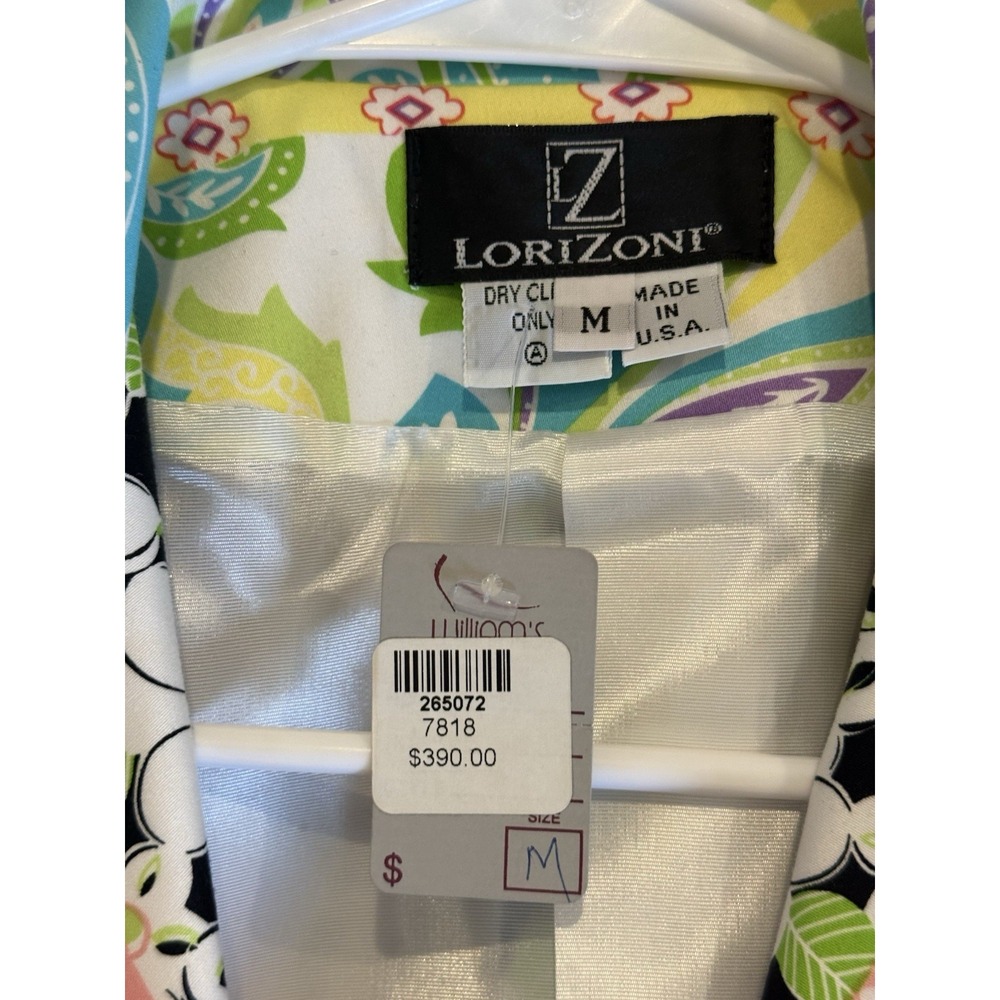 NWT Lorizoni Women's Blazer Jacket Floral Patchwork‎ Crystal Embellished M - Picture 2 of 5